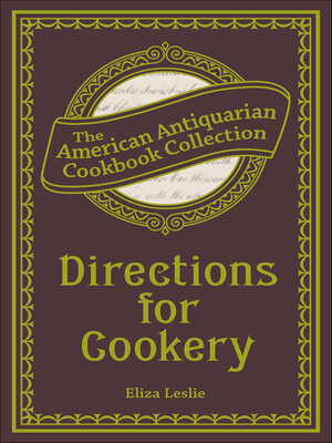 cover image of Directions for Cookery